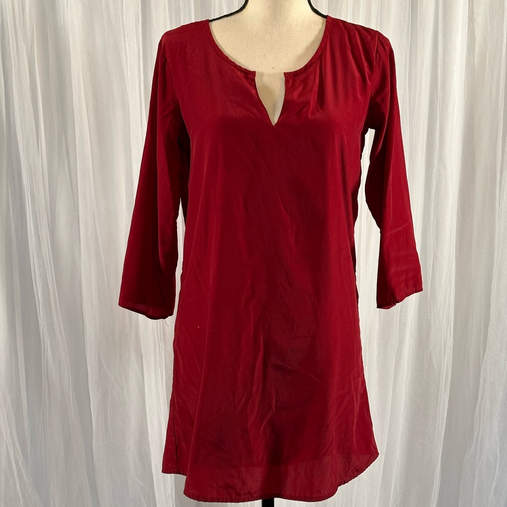 Burgundy Shift Dress
